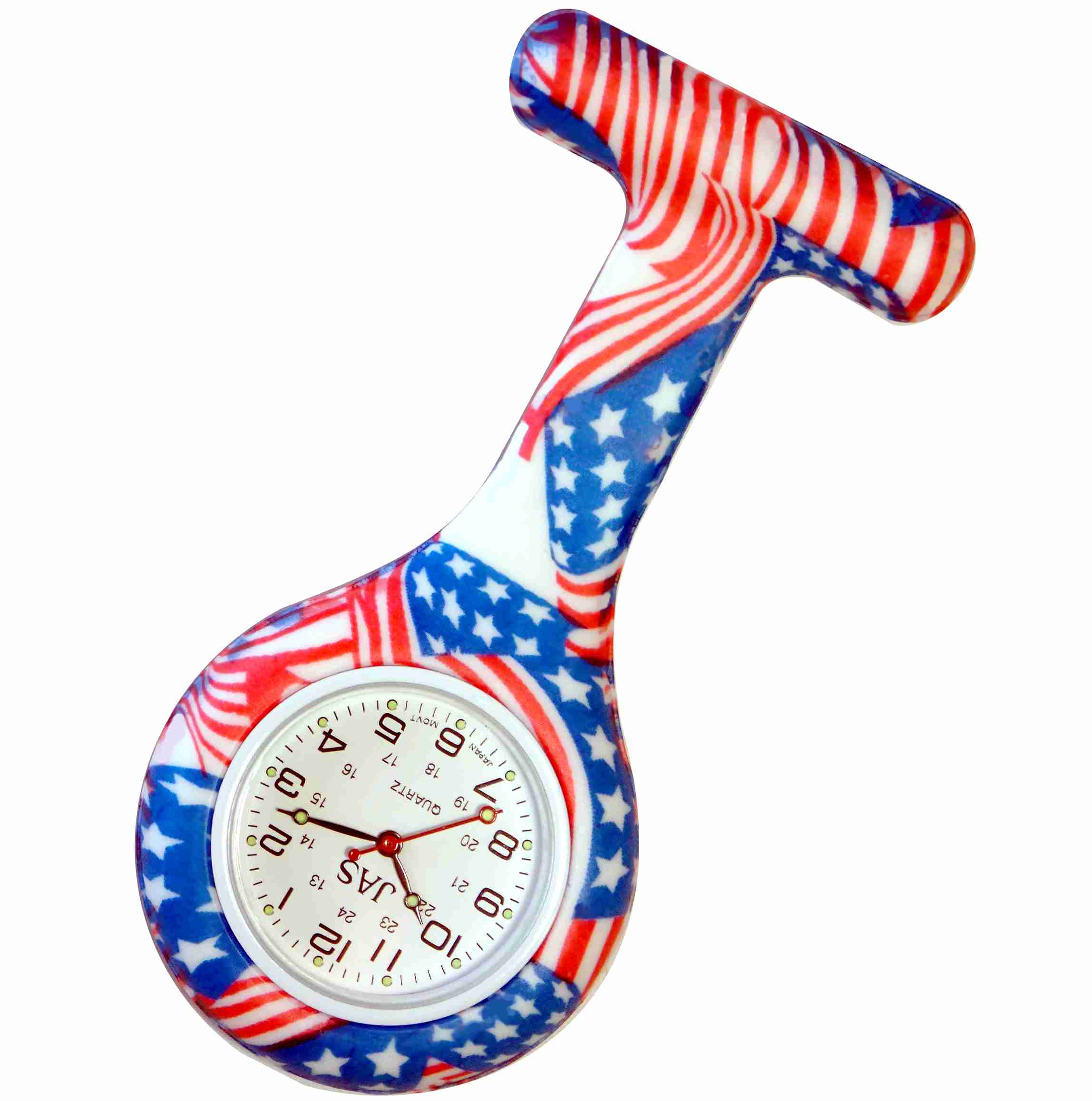 Nurse Pin Watch Silicone Printed USA Flag